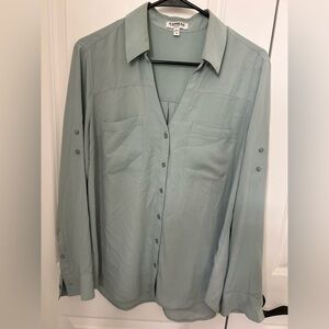 Express Mint Green Express Portofino Shirt. Large Slim Fit